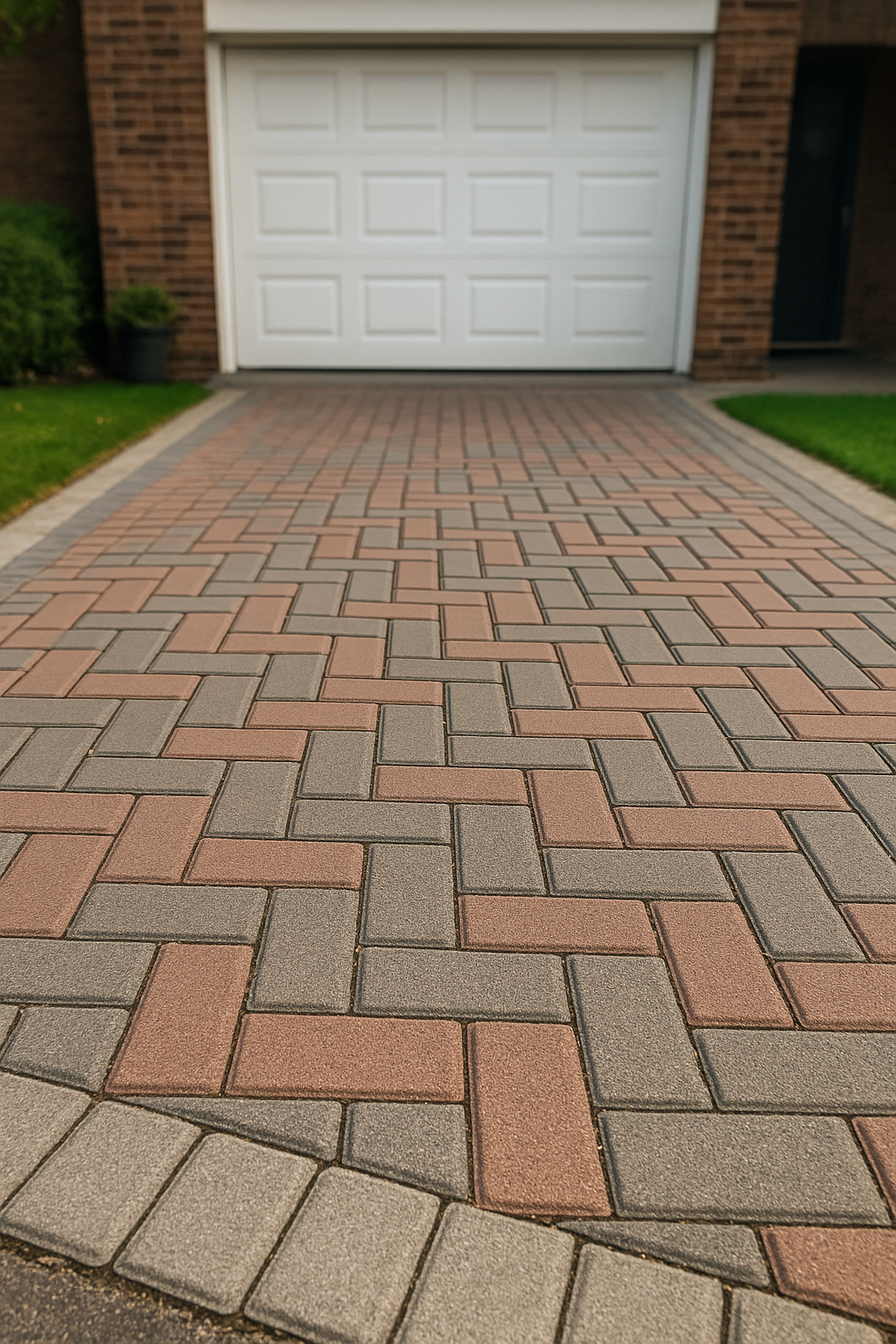 Entrada de garagem com piso